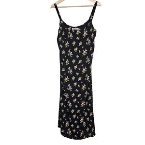 Reformation Avalon Midi Dress Black Floral Size 8
